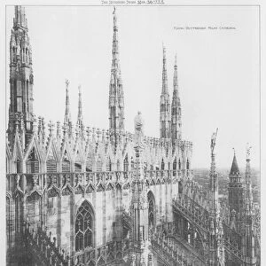 Flying Buttresses, Milan Cathedral (b / w photo)