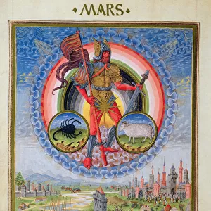Fol. 7v The Planet Mars, from De Sphaera, 1470 (vellum)