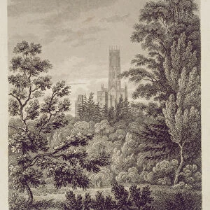 Fonthill Abbey from the American Plantation, published by W