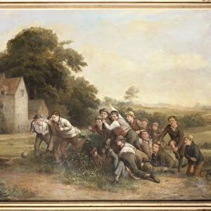 The Football Game (oil on canvas)