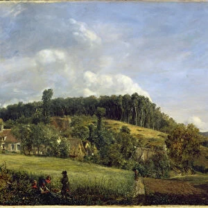 Forest Glade near a Village, 1833 (oil on board)