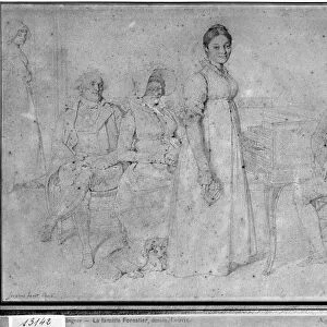 The Forestier Family, 1806 (graphite on paper) (b / w photo) (see also 233242)