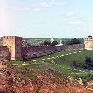 Fortress wall with Veselukha tower. Smolensk, Russia, published in 1912