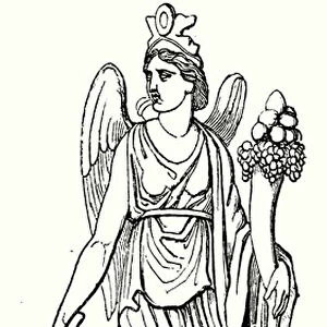 Fortuna, Roman goddess of fortune and luck (engraving)