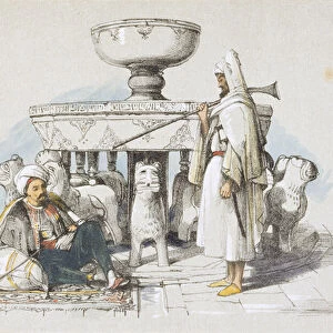 The Fountain of the Lions, Vignette from Sketches and Drawings of the Alhambra