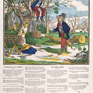 The Fox and the Crow, c. 1840 (coloured engraving)