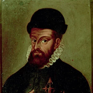 Francisco Pizarro (1478-1541) Spanish conquistador (oil on panel)