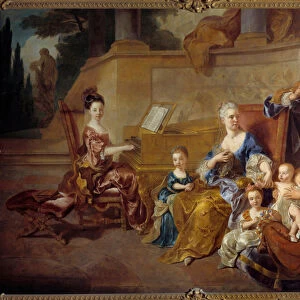 Franquevilles family. Painting by Francois De Troy (1645 - 1730), 18th century