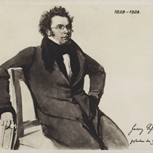 Franz Schubert, Austrian composer, 1825 (litho)