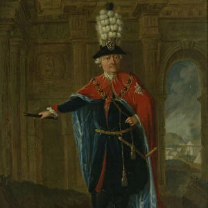Frederick the Great dressed in the costume of the Order of the Black Eagle (oil on panel)