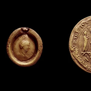 French art: seal of Charles III le Gros (839-888), Paris, National Archives