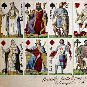 French historical figures from Charlemagne to Henri IV. From left to right