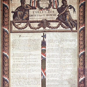 French Revolution: Declaration of Human and Citizen Rights (lithography. 18th century)