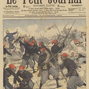 French troops ambushed at Tidji-Kadja, Adrar, Mauretania (colour litho)
