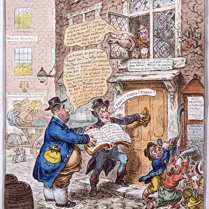 The Friend of the People & his Petty New Tax Gatherer, paying John Bull a visit