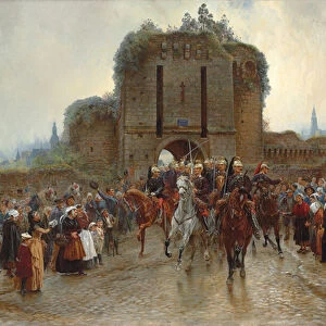 To the front: French cavalry leaving a Breton city on the declaration of war