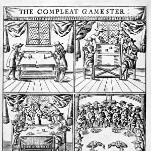Frontispiece illustration to The Compleat Gamester by Charles Cotton, c