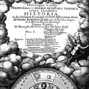 Frontispiece of Utriusque Cosmi Historia by Robert Fludd, Volume I