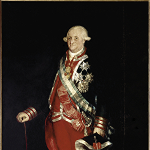 Full-length portrait of Charles IV, King of Spain. (oil on canvas, 19th century)
