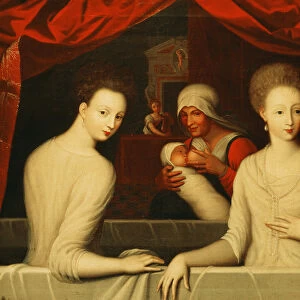 Gabrielle d Estrees (1573-99) and her sister, the Duchess of Villars (oil on canvas)