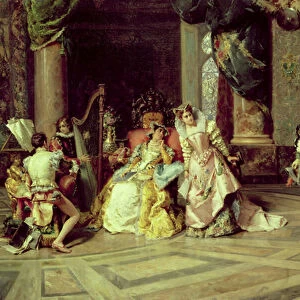 Galileo at the Court of Isabella, 1878 (oil on canvas) (for detail see 111599)