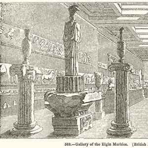 Gallery of the Elgin Marbles. (British Museum) (engraving)