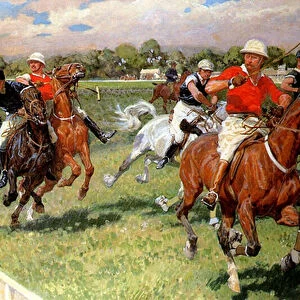 A Game of Polo, 1911 (oil on canvas)
