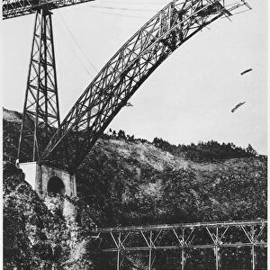 The Garabit Viaduct (b / w photo)