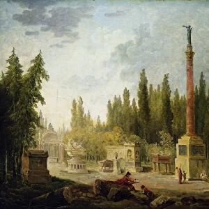 The Garden of the Musee des Monuments Francais, 1795-1808 (oil on canvas)