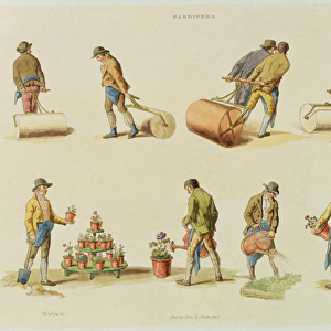 Gardeners, vol. 2, plate 97, from Microcosm, printed by J