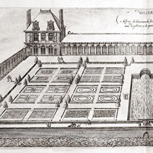 Gardens at the Chateau de Vallery, from Les Plus Belles Bastiments de France