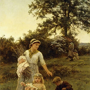 The Garland, (oil on canvas)