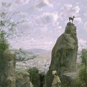 Gemse am Hirschensprung (The Chamois on Stags Leap), 1895 (watercolour)