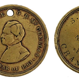 General McClellan style soldiers ID tag, belonging to Private Simon Hersey