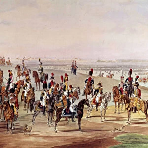 General picture of the French cavalry, circa 1809 Illustration by Carl-Heinrich Rahl