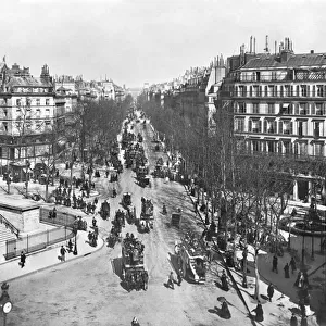General view of the Place de la Madeleine, late 19th century (b / w photo)