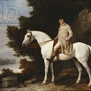 A Gentleman on a Grey Horse in a Rocky Wooded Landscape, 1781 (oil on panel)