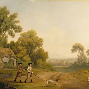 Two Gentlemen Going a Shooting (oil on canvas)