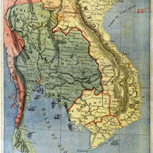 Geographic map of the kingdom of Siam - in "Le petit journal"