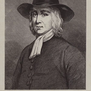 George Fox, English Dissenter and Quaker (engraving)