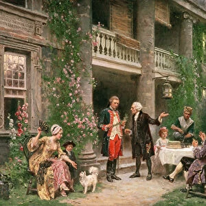 George Washington visiting Bartrams Garden in 1787, painted 1900 (oil on canvas)