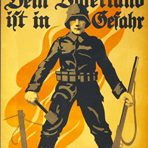 German Recruitment Poster Dein Vaterland ist in Gefahr, melde dich! pub
