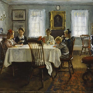 The Gilchrist Family at Breakfast, 1916 (oil on board)