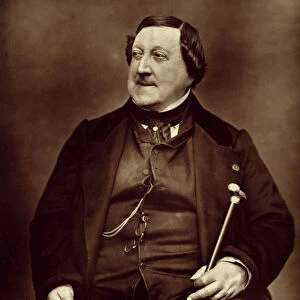 Gioacchino Rossini (1792-1868) from Galerie Contemporaine, 1877 (b&w photo)