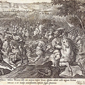 Giovanni de Medici defeated in Parma, plate from The History of the Medici