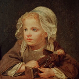 Girl with a Doll (oil on canvas)