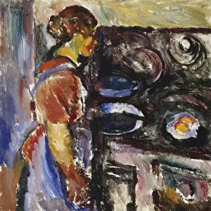 Girl in the Kitchen; Pike I Kjokken, 1921 (oil on canvas)