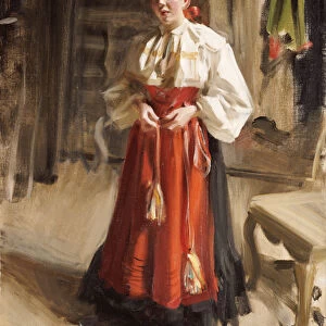 Girl in Orsa Costume, 1911 (oil on canvas)