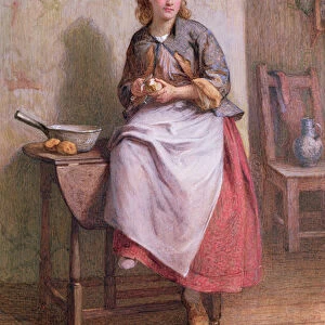 Girl Peeling Potatoes