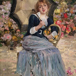 Girl with a sunshade, 1879 (oil on canvas)